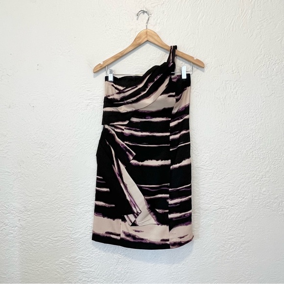 Vintage Arden B Dress Purple Black One Shoulder Small S Y2K/2010s/90s - Picture 10 of 13